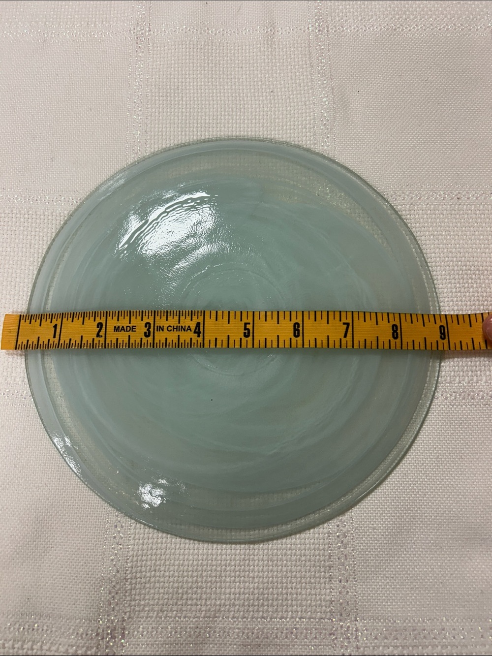 Hand-Blown Swirl Glass Wall Art - Pale Mint Green image 2